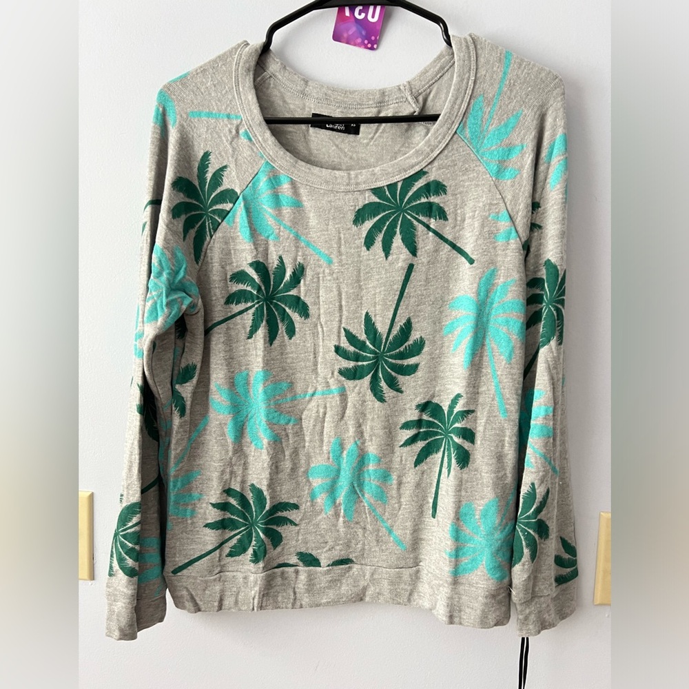 Michael Lauren Palm Printed Pullover
